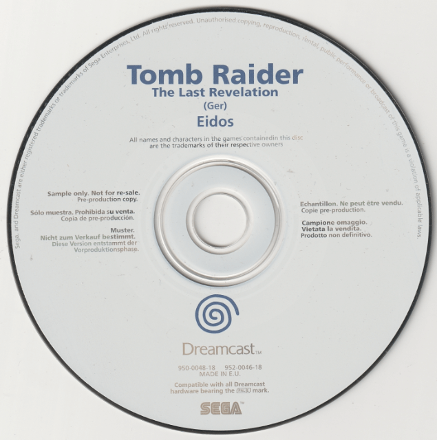 Tomb Raider Last Revelation box art for Sega Dreamcast